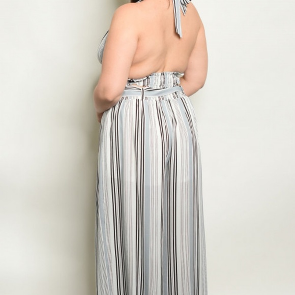 Grey Stripes Plus Pants Set - Picture 5 of 5